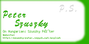 peter szuszky business card